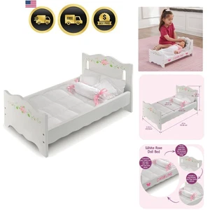 Cama para muñecas con manta almohadas para muñeca de 18 20 pulgadas jugar fingir rosa - Imagen 1 de 9
