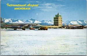 c1960s ANCHORAGE INTERNATIONAL AIRPORT Alaska Postcard Winery Scene / SAS Plane - Imagen 1 de 2
