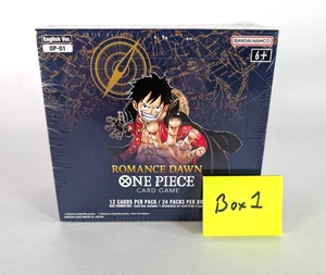 One Piece CCG Romance Dawn OP-01 English Booster Box BLUE BOTTOM Case Fresh ! - Picture 1 of 15