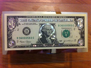 BILLETE DE DÓLAR HOLOGRAMA DE PLATA - BILLETE FEDERAL LEGAL COLOREADO, MONEDA DE REGALO. - Imagen 1 de 9