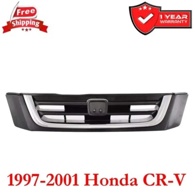 Grille For 1997-2001 Honda CR-V Front Painted Black Shell and Insert HO1200152 Foto 1 de 4