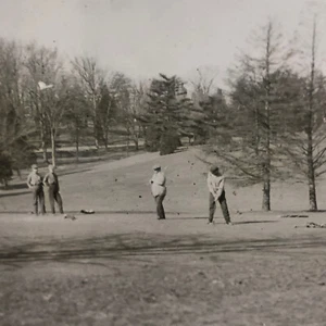 Antique Glass Plate Lantern Slide Photo Golf Golfers Golfing Golf Course - Picture 1 of 8