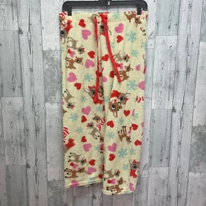 Rudolph Red Nosed Reindeer Womens XL Elastic Waist Fleece PJ Loungewear Pants - Picture 1 of 4