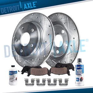Rear Drilled Slotted Rotors Ceramic Brake Pads Kit for Kia Optima Hyundai Sonata - Picture 1 of 7