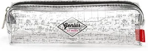Legami Transparent Large Pen Pencil Case Zipper Closure Genius At Work Themed - Picture 1 of 3