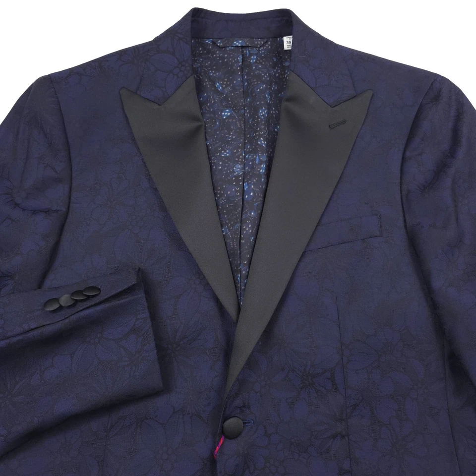 $798 Robert Graham Reggie Azul Marino Floral Jacquard Chaqueta de Cena Para Hombres Talla 42L Foto 1 de 4