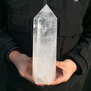 4.9LB TOP Natural Clear Quartz Obelisk Carved Crystal Wand Point Healing - Picture 1 of 13