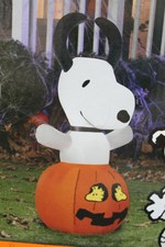 New Snoopy Halloween Pumpkin Airblown Inflatable 3.5ft Tall