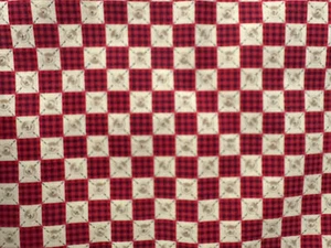 Fabric Traditions #1310 1994 red checked cotton fabric 44 x 2 yards - Picture 1 of 3