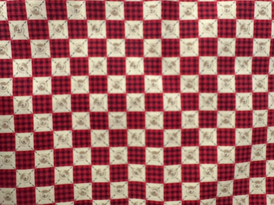 Fabric Traditions #1310 1994 red checked cotton fabric 44 x 2 yards - Image 1 of 3