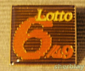 LOTTO 6 / 49 LOTTERY HAT Lapel PIN Button Brooch Badge Pinback - Picture 1 of 2