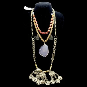 NUEVO CON ETIQUETAS Free People Under The Same Sun Collar Oro Joyería Regalo - Imagen 1 de 10