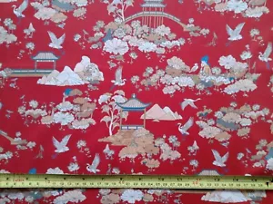 Remnant STRAY IN THE LOTUS oriental Liberty Tana Lawn Cotton Approx 44 x 30 cm - Picture 1 of 4