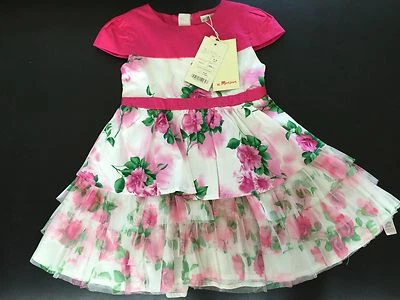 Monsoon Sz 3-4 Years 104 Girls Pink Floral Dress Girls - Image 1 of 4
