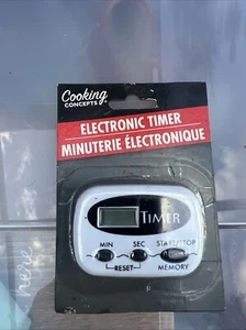 Cooking Concepts Electronic Kitchen Timer ClipMount BLACK NIP ** - Picture 1 of 2