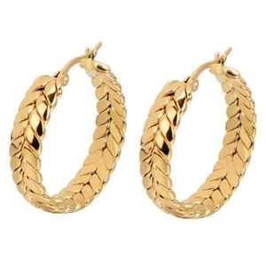 Große Edelstahl Creolen Ohrringe 14K Gold vergoldet Gelbgold oder Silber 30 mm - Bild 1 von 21