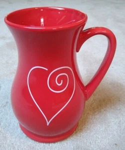 ❤️ Edible Arrangements Red with White Heart Coffee Tea Cup Mug Ceramic Vase - Picture 1 of 4