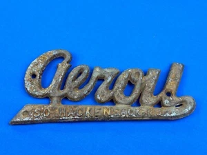 Vintage Eisen AEROIL Namensschild, Emblem ~ So. Hackensack, NJ 9"L x 4"H x 1/2"T - Bild 1 von 7