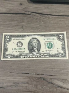 Seltene 2013 Serie $ 2 Dollar Schein (toller Originalzustand) C 07683083 A - - Bild 1 von 11