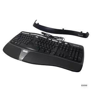 Microsoft Natural Ergonomic Keyboard 4000 v1 USB w/Riser Stand TESTED E5599 - Picture 1 of 11