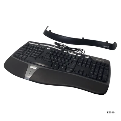 Microsoft Natural Ergonomic Keyboard 4000 v1 USB  w/Riser Stand TESTED E5599 - Image 1 of 4