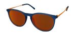 Fila Mens Round Matte Blue Sunglass , Orange Flash Polarized Lens SF9246. 955R