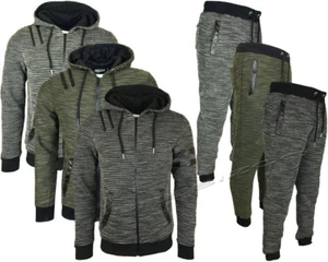 Traje de chándal de lana para hombre de calce ajustado con capucha parte superior parte inferior para correr corredores gimnasio - Imagen 1 de 4