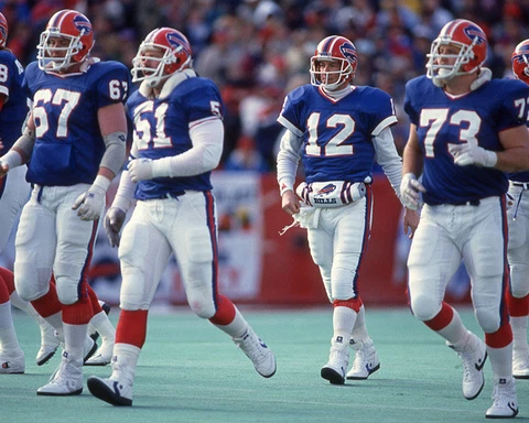 Buffalo Bills JIM KELLY & Offensive Line Glossy 8x10 Photo Print Poster Cover