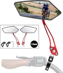 HD Wide Angle Adjustable Bicycle Rear View Mirror for Mountain Road Bike (Red) - Picture 1 of 7