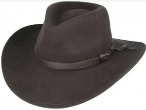 💎Gents Crushable Cowboy Hat 100% Wool Stetson Style Hat Western Cowboy Hat  - Picture 1 of 4