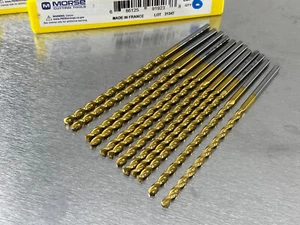 (12) Taladro de cobalto Morse 3,7 mm, longitud cónica, recubrimiento TiN, HSSCo5 - Imagen 1 de 3