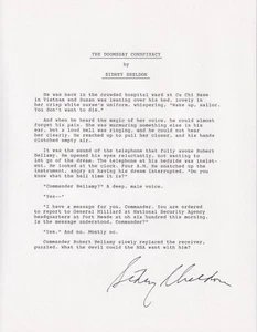 Sidney Sheldon, Doomsday Conspiracy Author, signed typed Manuscript First Page - Picture 1 of 1