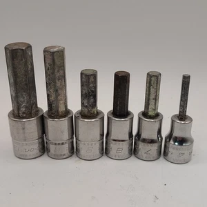 Snap-On 6pc 3/8 Drive Metric Hex Allen Bit Socket Driver Set 4, 7, 8, 9, 11, 13 - Picture 1 of 7