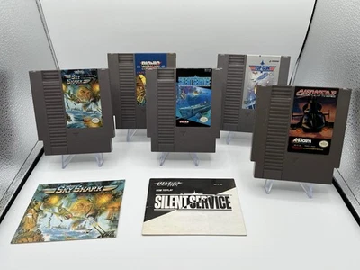 NES Military Lot: Silent Service, Sky Shark, Bionic Commando, Airwolf, Top Gun - Image 1 of 4
