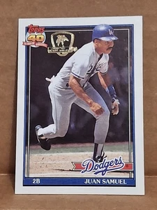 1991 JUAN SAMUEL TOPPS DESERT SHIELD BASEBALL CARD #645 LA DODGERS PHILLIES  - Picture 1 of 3