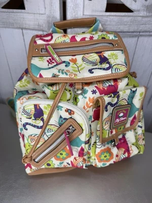 Mochila Lily Bloom Lona Colorida Gatos Bolso con Cordón Arco Iris Foto 1 de 4