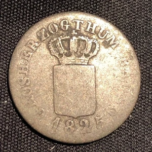 1825 Deutschland Staaten Baden 3 Kreuzer Silbermünze - G (gute) Erhaltung - Bild 1 von 4