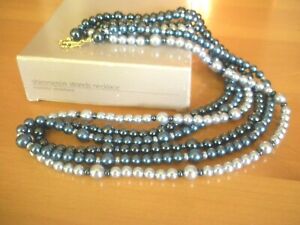 New In Box 1989 Avon Metallic Grays Shimmering Strands Gold Plated Necklace-26"