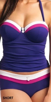 FREYA~REVIVAL U/W BANDEAU P'D TANKINI-BIKINI BRA+BRIEF-SET-INDIGO-VARIOUS SIZES* - Image 1 of 3