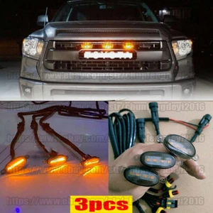 Black Amber LED Grille Running Light For 2009-2024  Tundra w/TRD Pro Grill 3pcs - Bild 1 von 10