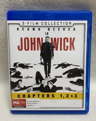 John Wick 3-Film Collection Chapters 1, 2 & 3 on Blu Ray Region B Keanu Reeves - image 1 of 4
