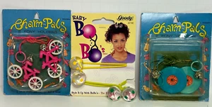 Vtg Lot of Girls PONYTAIL Holders Goody & Charm-pals Bikes, Records & Balls NOS - Picture 1 of 9