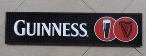 GUINNESS HARP LOGO BEER BAR MAT RUBBER RUNNER COASTER 20" x 5" NEW - Picture 1 of 1