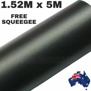 1.52M x 5M DARK GREY GRAY GUNMETAL METALLIC BRUSHED CAR VINYL WRAP FILM ROLL - Picture 1 of 1