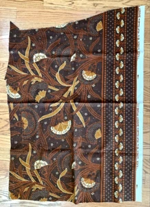 VINTAGE 1970s HOME DEC FABRIC REMNANT SHADES OF BROWN TAN AND GOLD - Picture 1 of 4