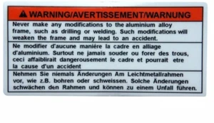SUZUKI SUBFRAME INFO MOTORCYCLE WARNING SERVICE TANK BADGE STICKER LABEL RACING - Zdjęcie 1 z 1
