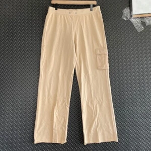 Gloria Vanderbilt Sport Light Brown Cargo Wide Leg Athletic Sweatpants Women M - Picture 1 of 7