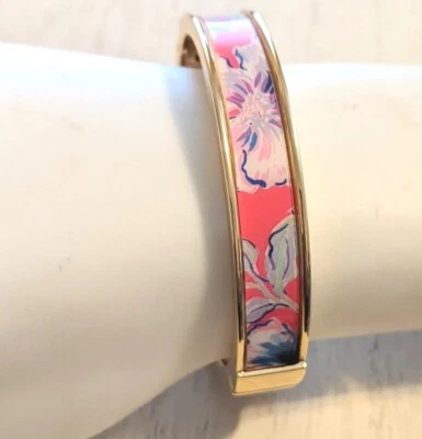 Pulsera Lilly Pulitzer Brazalete Bisagras Rosa Multi Nueva Con Etiquetas  Foto 1 de 4