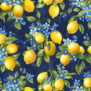 Lemon Bouquet Fabric By The Yard Limoncello Cotton Timeless Treasures CD3442 - Picture 1 of 1