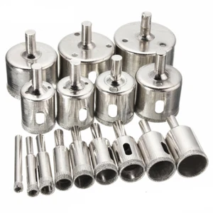 10-16pc Diamond Hole Saw Drill Bits Set Glass Ceramic Tile Marble 1/4 to 2 Inch - Picture 1 of 15